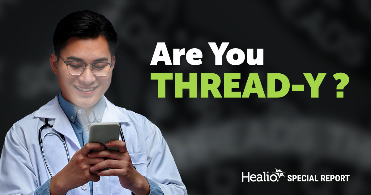 Are you thread-y? Learn what experts and early adopters are saying about Threads, the latest social platform. Download Healio's special report at bit.ly/3R2z7wg