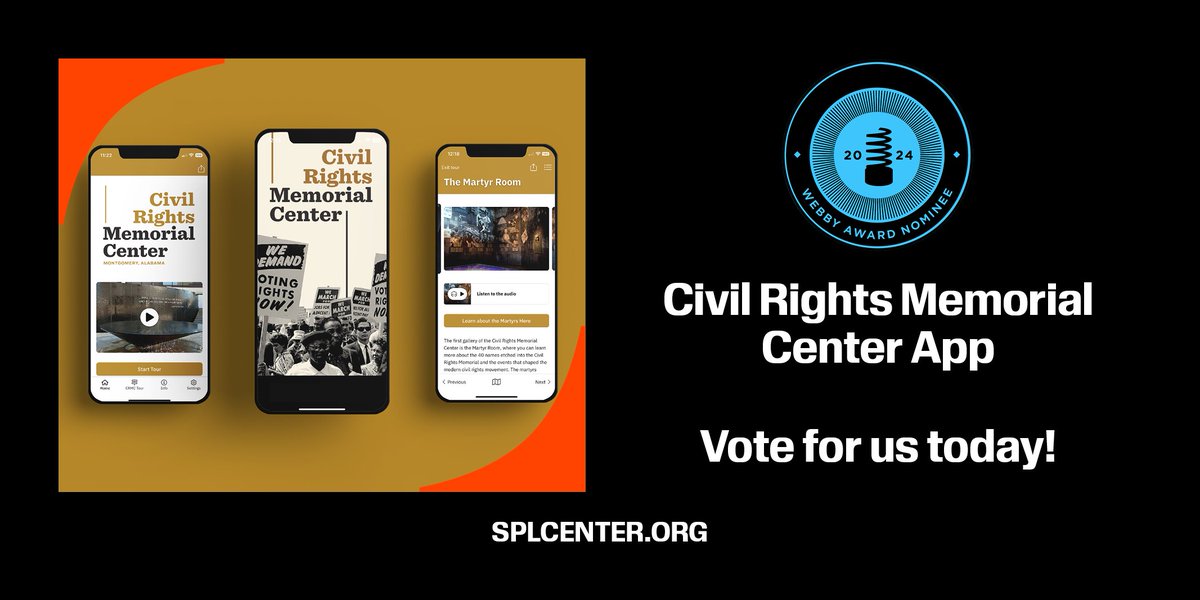 💥 Don't forget! Today is the last day to vote for the Civil Rights Memorial to win a Webby People’s Voice award. Vote now: bit.ly/4cN5zLJ #Webbys @TheWebbyAwards