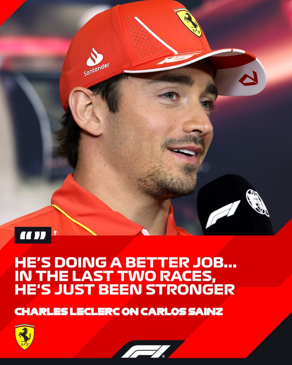 High praise from Charles for his team mate 🙌 The Ferrari fight in the drivers' championship is on ⚔️ #F1 #ChineseGP