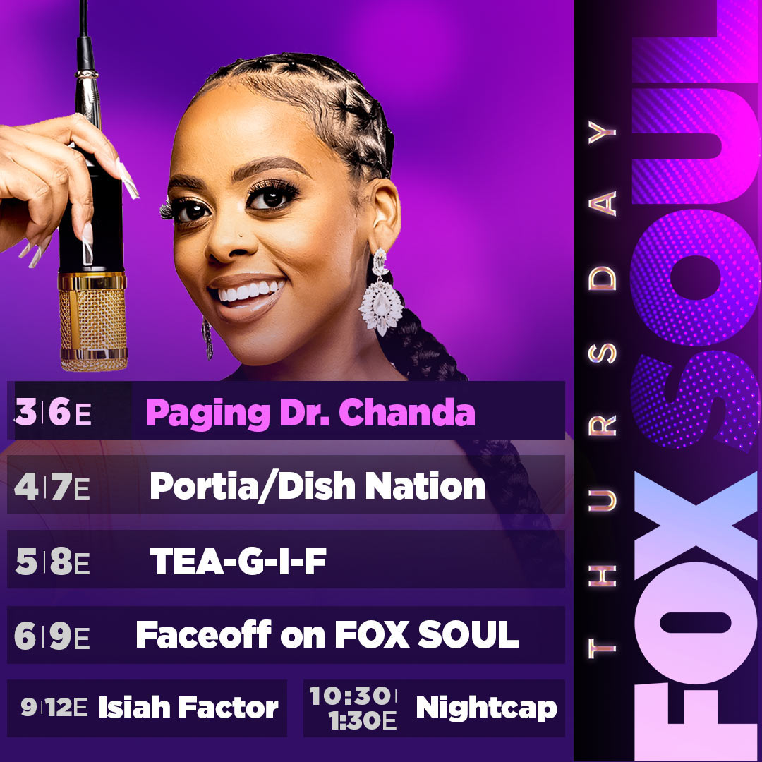 Catch an all new Paging Dr. Chanda then stick around for an all new episode of #TEAGif 🔥⁠ ⁠ Get into all that and more TONIGHT starting at 6 PM ET /3 PM PT only on FOX SOUL! ⁠