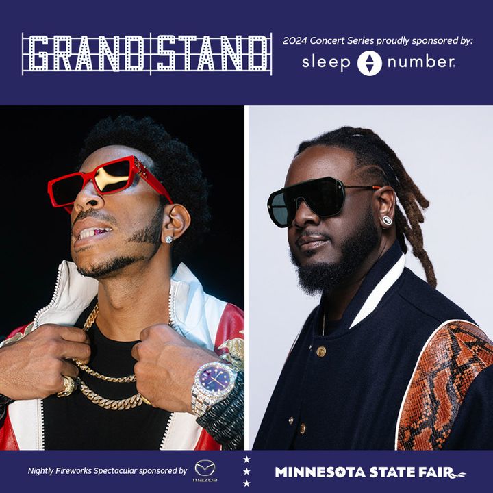 Tickets are on sale at 10 a.m. TOMORROW, April 19 for @Ludacris & @TPAIN at the Minnesota State Fair Grandstand on Tuesday, Aug. 27! 😎 This show is a part of the 2024 Grandstand Concert Series, proudly sponsored by @sleepnumber. 🎟️ Get tickets at: bit.ly/msf-luda-tpain