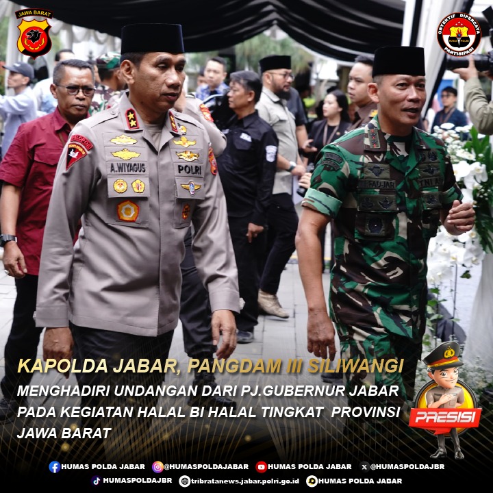 PolresTasikKota's tweet photo. KAPOLDA JABAR, PANGDAM III SILIWANGI MENGHADIRI UNDANGAN DARI PJ.GUBERNUR JABAR PADA KEGIATAN HALAL BI HALAL TINGKAT  PROVINSI JAWA BARAT https://t.co/uFPnVKm3gC