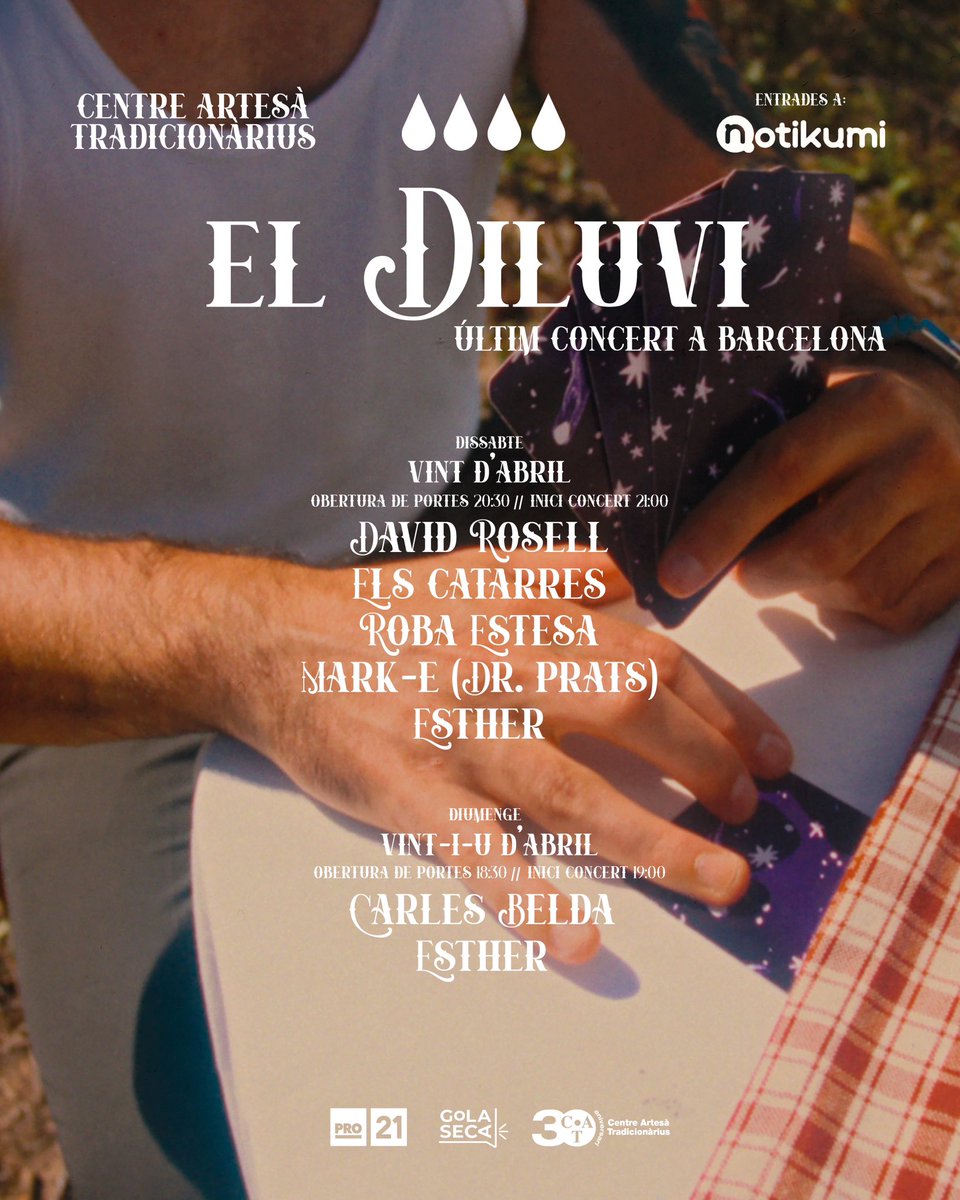 el_Diluvi's tweet photo. 📢 Als concerts de comiat de #Barcelona estarem acompanyades d’artistes molt especials 💛⁣⁣
⁣⁣
✨ Ens fa moltíssima il·lusió visitar-vos per a ballar l’últim ball amb vosaltres. Veniu? ⁣⁣
⁣⁣⁣
Fins prompte, diluvis 🤍⁣ https://t.co/W3YerzveZh
