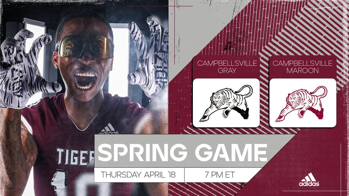 SPRING GAME | Come out, have fun, and check out your Fighting Tigers that'll be hitting the gridiron in the fall!

📍Campbellsville, KY
⏰ 7 p.m. ET
📺 tinyurl.com/3dane5pt
#️⃣ #TigerUp