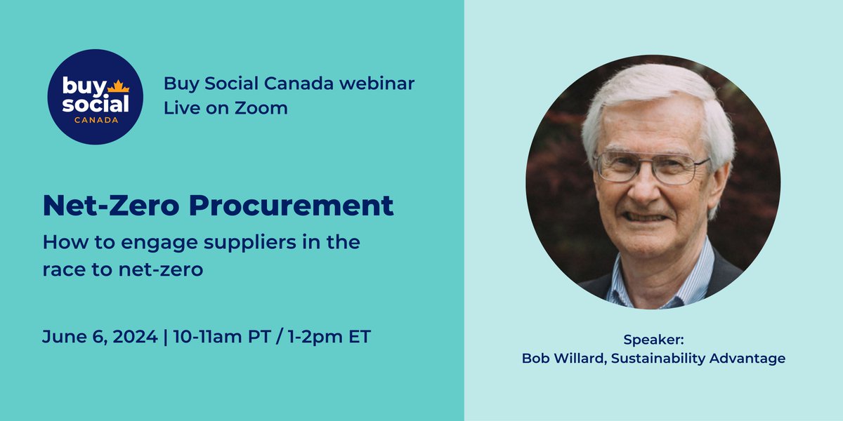 Join us on June 6 for a webinar on Net-Zero Procurement: How to engage suppliers in the race to net-zero, with special guest speaker @bob_willard (Founder, Sustainability Advantage). Learn more and register now: buff.ly/4d0nMFG