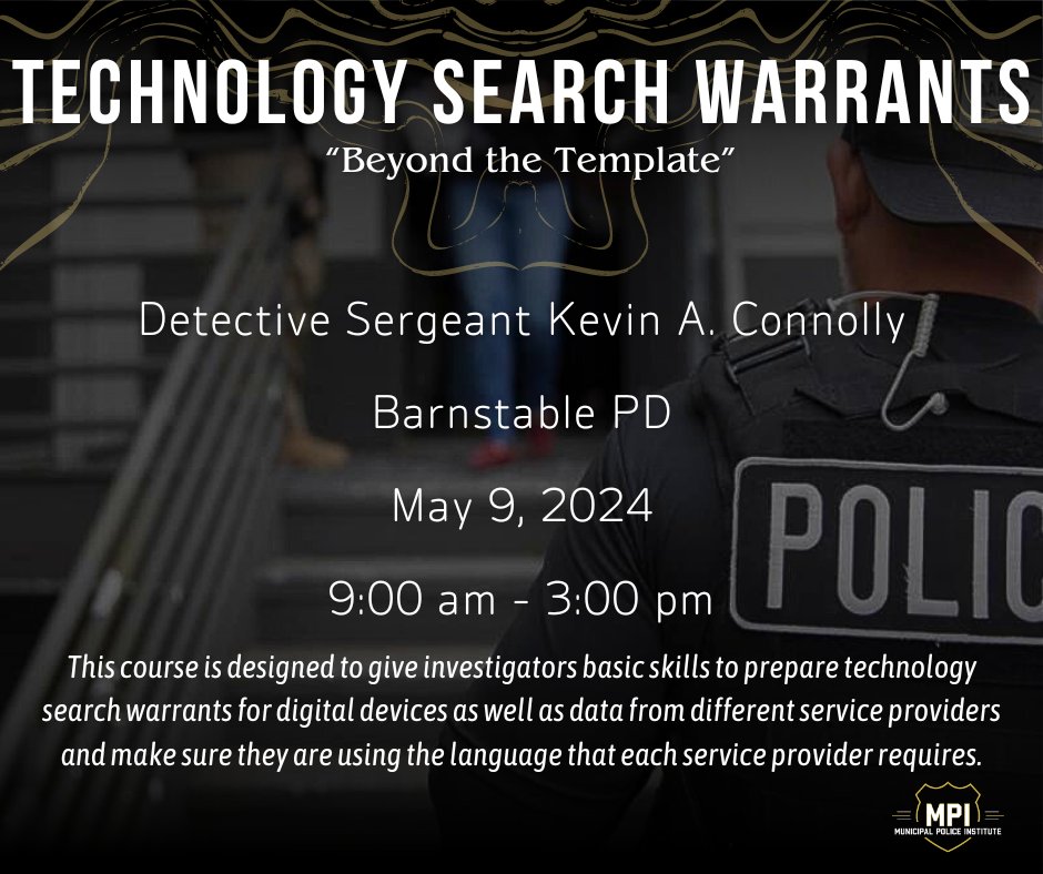 Technology Search Warrants
Click the link below to read more!
mpitraining.com/events/technol…
#police #policetraining #lawenforcement #lawenforcementtraining #massachusetts #mpi #leadership #technology #searchwarrants