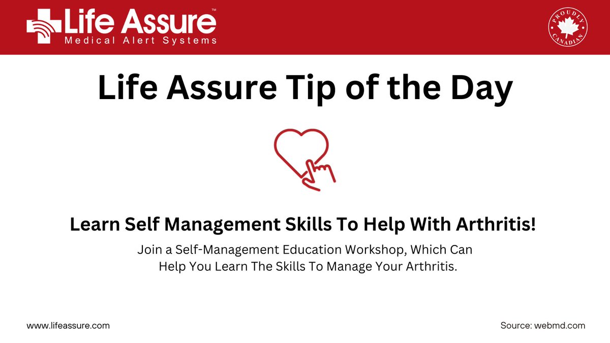 Life Assure Tip of the Day: Learn Self Management Skills To Help With Arthritis! 
cdc.gov/arthritis/basi…
- Life Assure

#lifeassure #medicalalert #seniorliving #seniorwellness