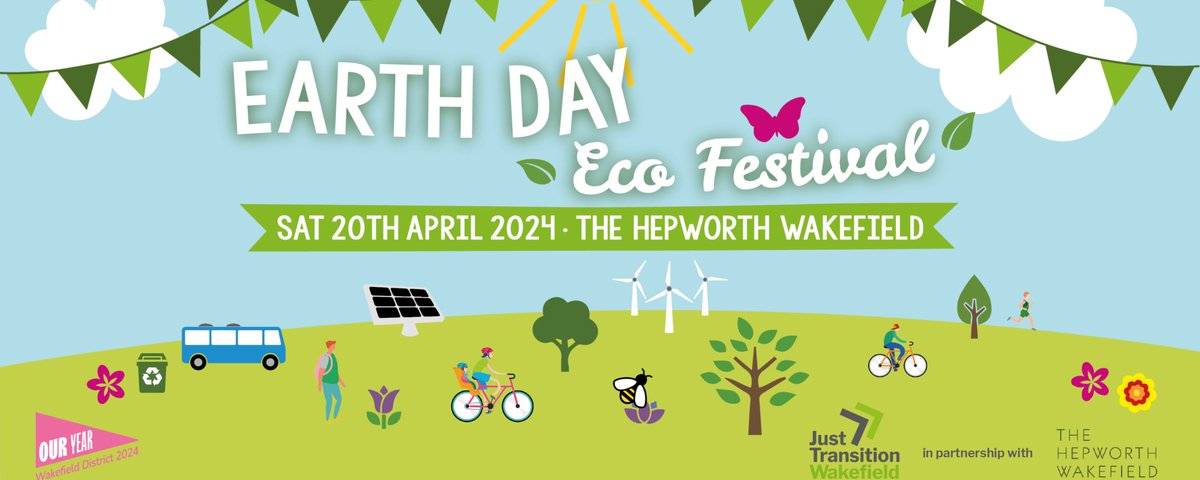 Join us this Saturday 20 April, 10am - 5pm, for Just Transition Wakefield‘s Eco Festival. Entry to the Eco Festival is FREE! hepworthwakefield.org/whats-on/earth… #EarthDay #Wakefield #OurYear2024