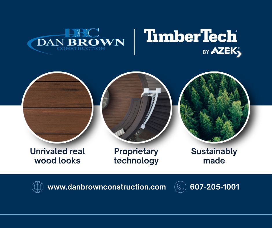 With TimberTech's technology and their large selection of colors and textures, you're sure to find the wood look that's right for your home. 

We are proud to be the area's only TimberTech Platinum Pro partner.

#TimberTechPlatinumPro #DanBrownConstruction