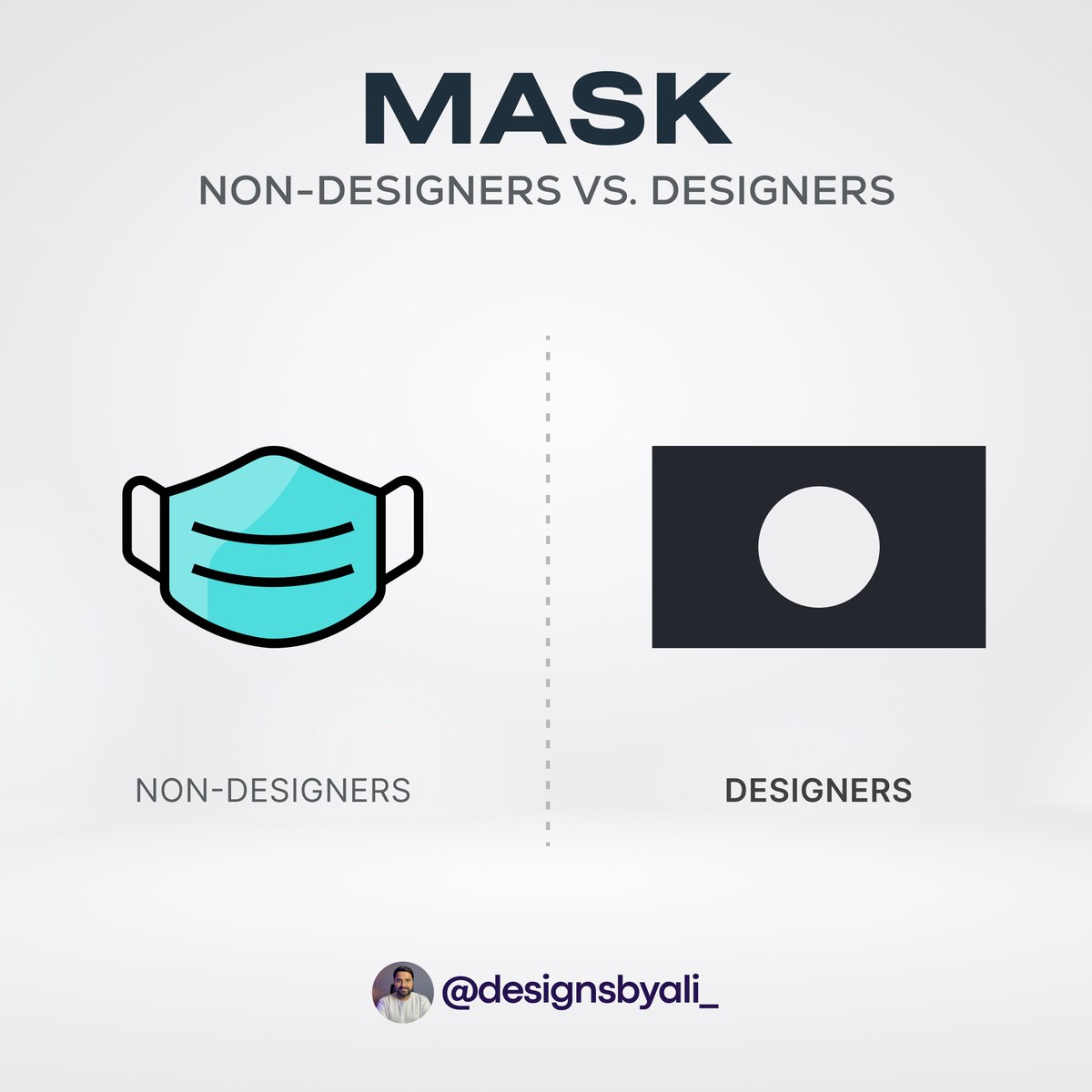 designsbyali_'s tweet image. Day 11: How Designer vs Non-Designers see MASK

#DesignPerspectives #CreativityUnleashed
#InclusiveDesig #designsbyali #uiux #uidesign #uiuxdesigner