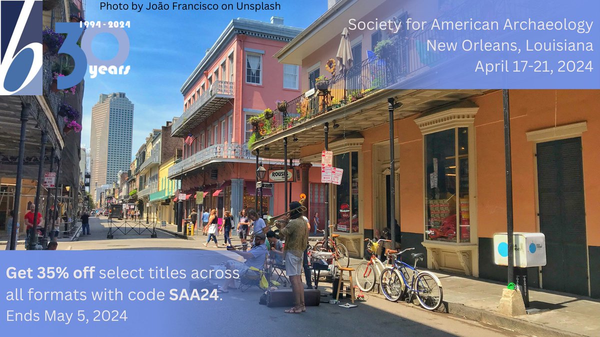 It's the second day of #SAA24 in New Orleans! Swing by booth #212 to browse our special conference book prices and speak with our editor, Caryn Berg - and remember to use code SAA24 on our website for 35% off all #Archaeology titles until May 5! berghahnbooks.com/saa