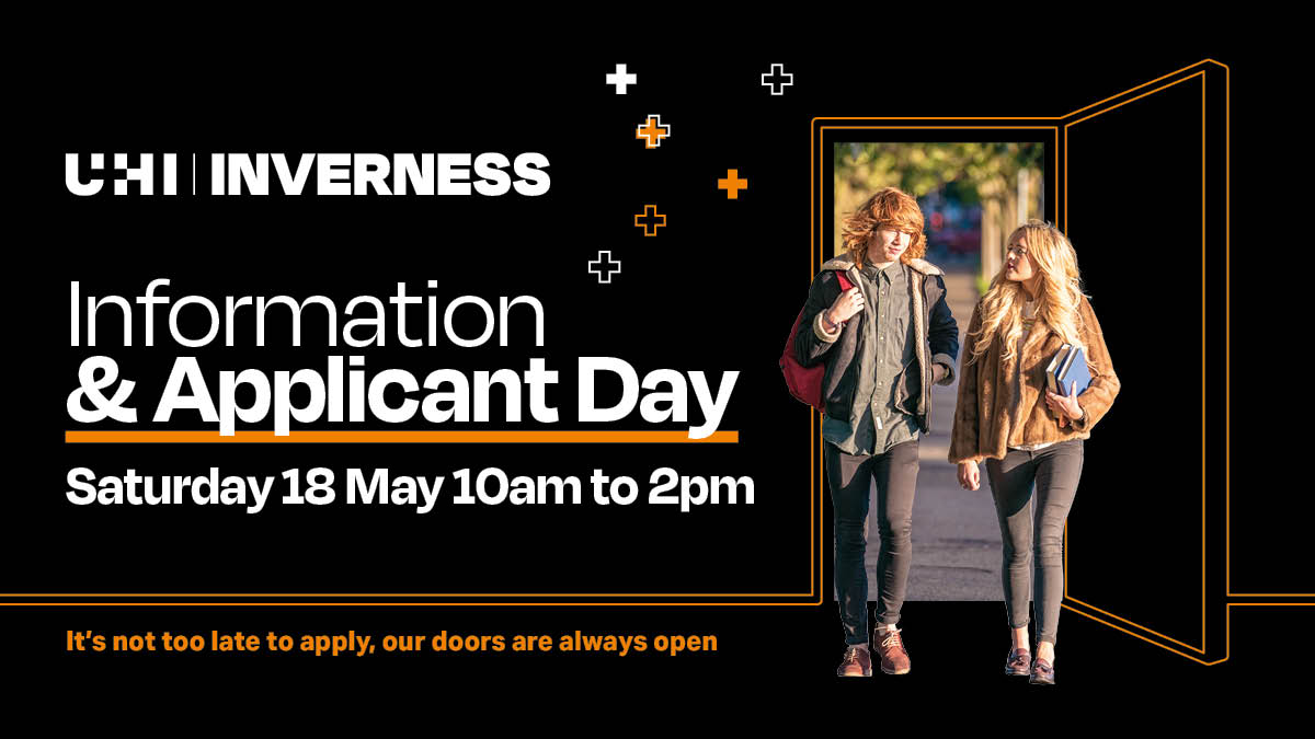 Applicants and prospective students are welcome to come along to our Information and Applicant Day on Saturday, 18 May, from 10am to 2pm. There’s no better way to learn more about studying with us in 2024 than by exploring our campus. Info: inverness.uhi.ac.uk/events/informa… #UHIinverness