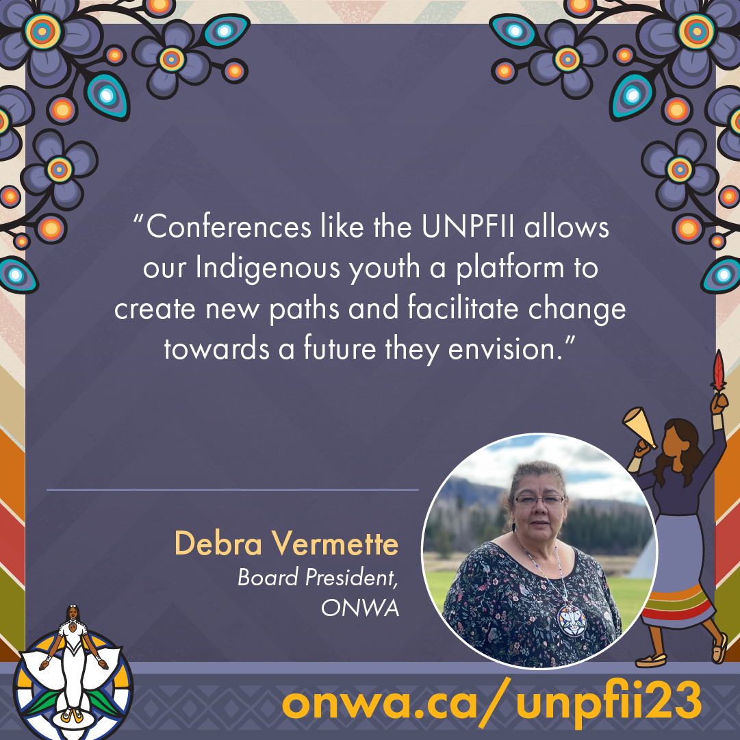 _ONWA_'s tweet image. 🌟 Creating New Paths 🌟 “Conferences like the UNPFII allows our Indigenous youth a platform to create new paths and facilitate change towards a future they envision.” - Debra Vermette, ONWA Board President.

🌐Read More at: onwa.ca/unpfii23 

#AmplifyVoices #UNPFII23