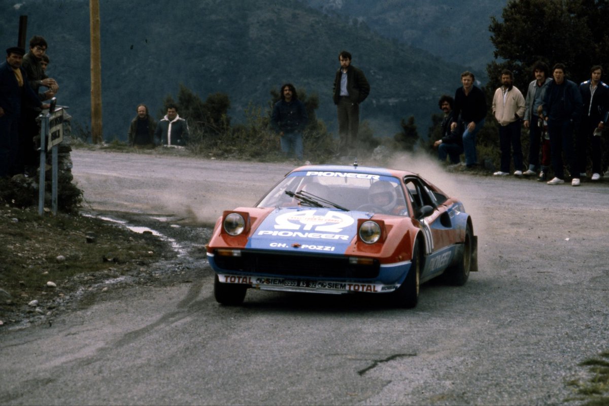 Jean-Claude Andruet / 'Biche', Ferrari 308 GTB. WRC, Rally of France (Tour de Corse), 1982. #WRC #Rally #RallyFrance #TourDeCorse #Andruet #Biche #Ferrari