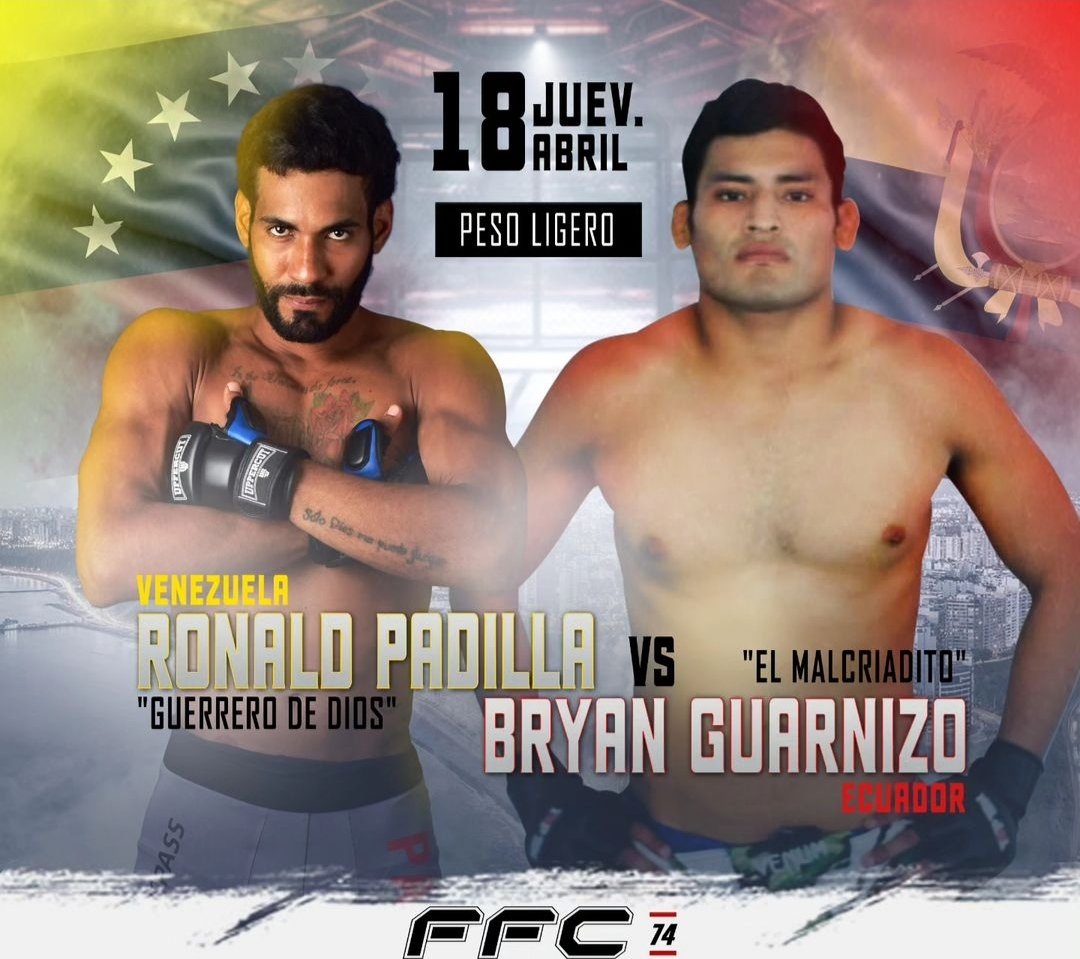 💥 ITSSSS FIGHT WEEK 💥

Vuelve después de 1 año y 5 meses de inactividad, nuestro compatriota Bryan Guarnizo 🇪🇨 y está vez en la Jaula de FFC.

Bryan Guarnizo 🇪🇨 (9-6) [3 KO, 5 Sub, 1 Dec]

🆚

Ronald Padilla 🇻🇪 (2-0) [2 Sub]

#FFC74 #FFC #MMA #MMAEcuador