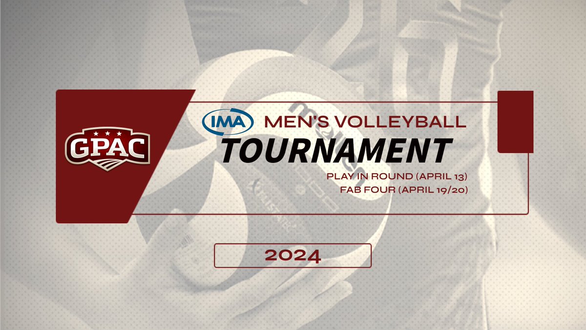 The GPAC Men's Volleyball Fab Four starts this Friday (4/19) in Jamestown, North Dakota, hosted by <a href="/JimmieAthletics/">Jimmie Athletics</a> inside <a href="/NewmanArena/">HaroldNewmanArena</a> 

Semifinal #1 - #2 <a href="/dordtdefenders/">Dordt Defender Athletics</a> vs #3 <a href="/MsideMustangs/">Morningside Mustangs 🐴</a> - 5pm

Semifinal #2 - #1 <a href="/JimmieAthletics/">Jimmie Athletics</a> vs #4 <a href="/kwucoyotes/">Kansas Wesleyan Coyotes</a> - 7pm

Winners play in the