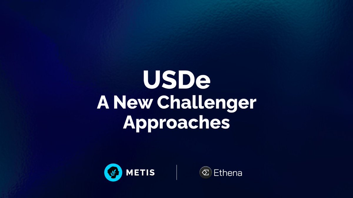 Time to level up your #DeFi game as @ethena_labs approaches the arena with USDe💵

Fully backed and composable throughout DeFi.

🔗metis.io/blog/metis-par…