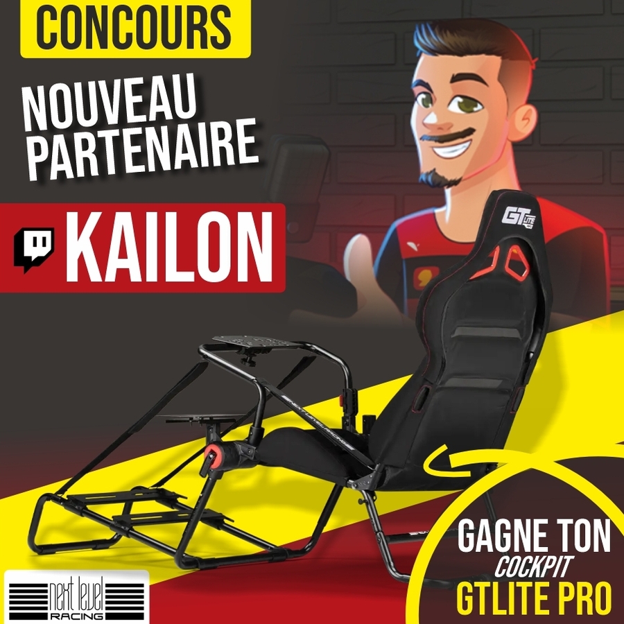 [#CONCOURS] On fête l'arrivée de Kailon parmi nos partenaires simracing avec un cadeau à gagner ! 🎁

Pour participer ⤵️
Follow <a href="/StealthGamerFR/">Stealth Gamer</a> <a href="/KailonYTB/">Kailon 🏎</a>
RT ce post

Un GTLite Pro de <a href="/nextlvlracing/">Next Level Racing</a> est à gagner 🏁 !

Conditions : FR, BE, TAS le 29/04