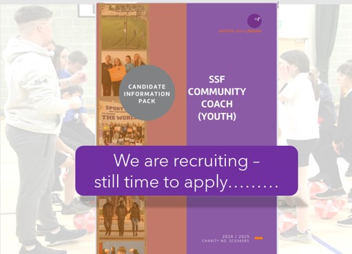 🕰️ | Still time to apply for the position of Community Coach in Glasgow & Stirling. 🤝 | Are you passionate about working with young people and supporting a positive change in their lives? 💻 | Applications close on Monday 22nd April, get those applications submitted!