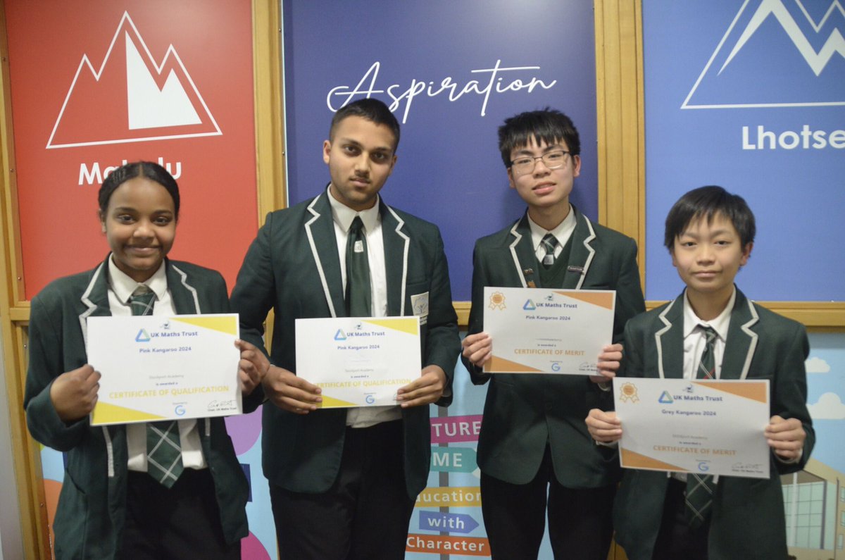 Super proud of our KS4 students who were invited to take part in the @UKMathsTrust Challenge's Pink Kangaroo Round 💪 Recognising their achievement as some of the best mathematicians of their age in the country! 📐 #Aspiration #OpportunityToSucceed