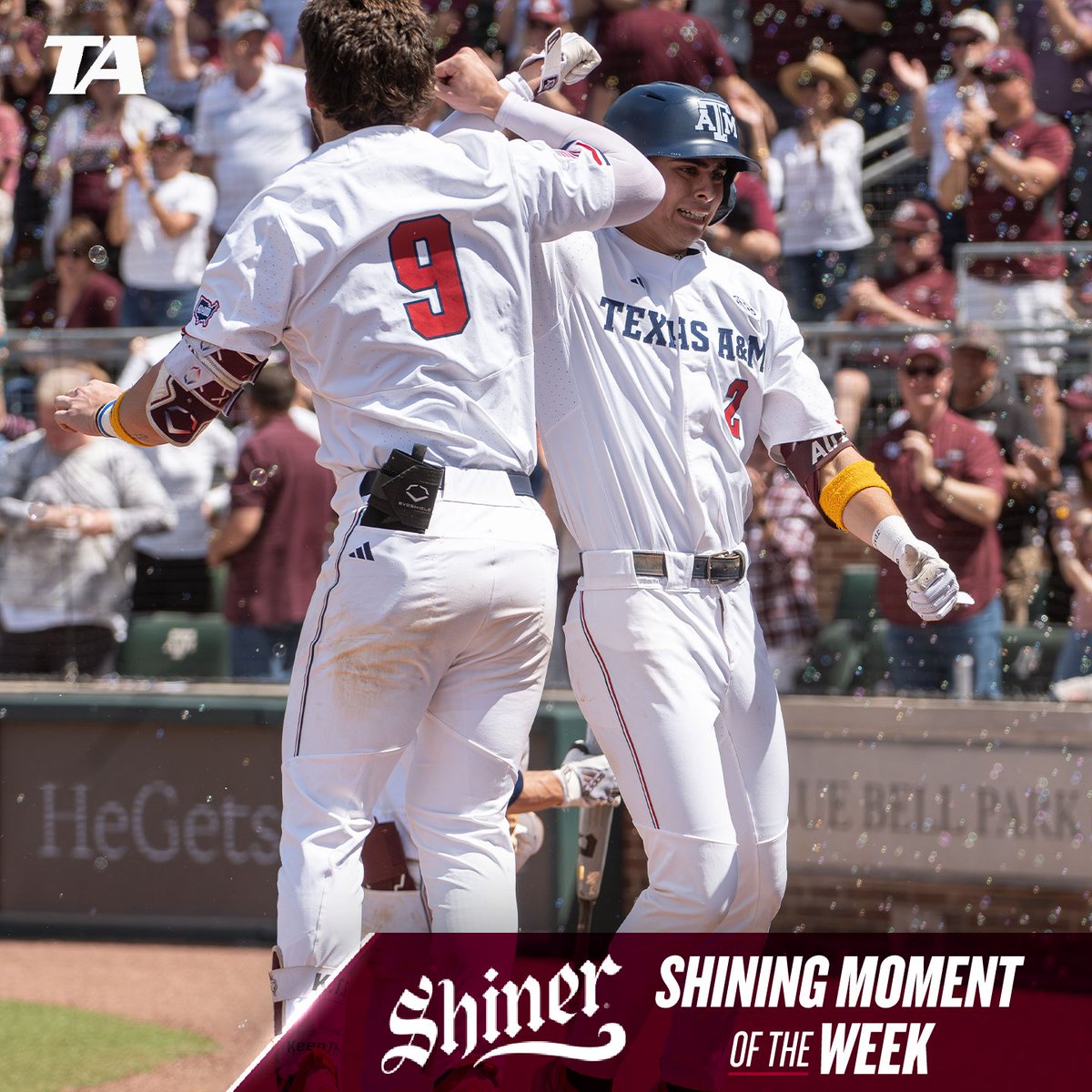 This week’s @ShinerBeer Shining Moment goes to the 12th Man, with 8️⃣,7️⃣0️⃣5️⃣ fans packing Olsen for the largest crowd since the 2012 redevelopment and 6th largest in program history 👍 #GigEm