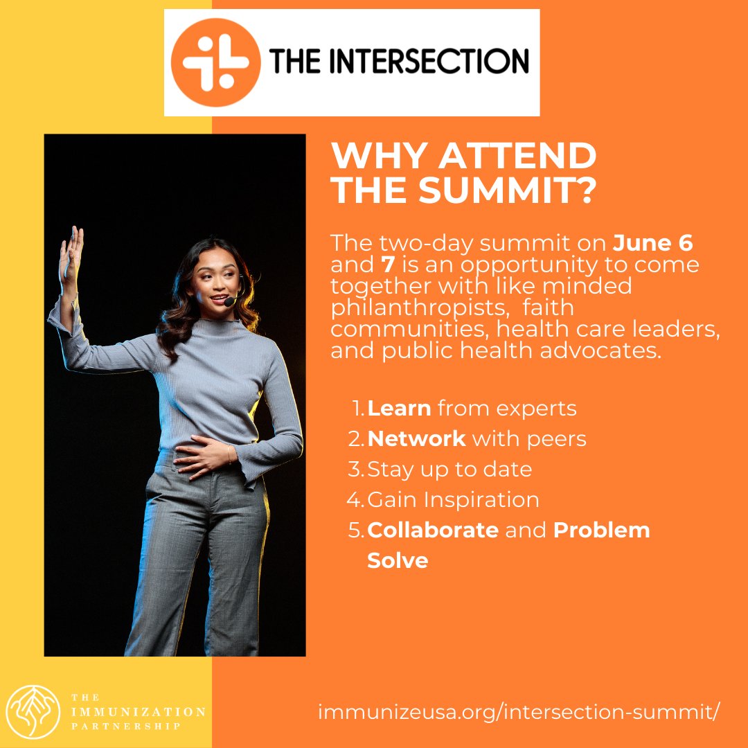 From philanthropy to faith to wellness, The Immunization Partnership's two-day summit is devoted to the many intersections of Public health in Texas. On June 6 & 7, it is the place to be. Register at immunizeusa.org/intersection-s… #IntersectionTX2024 #publichealth