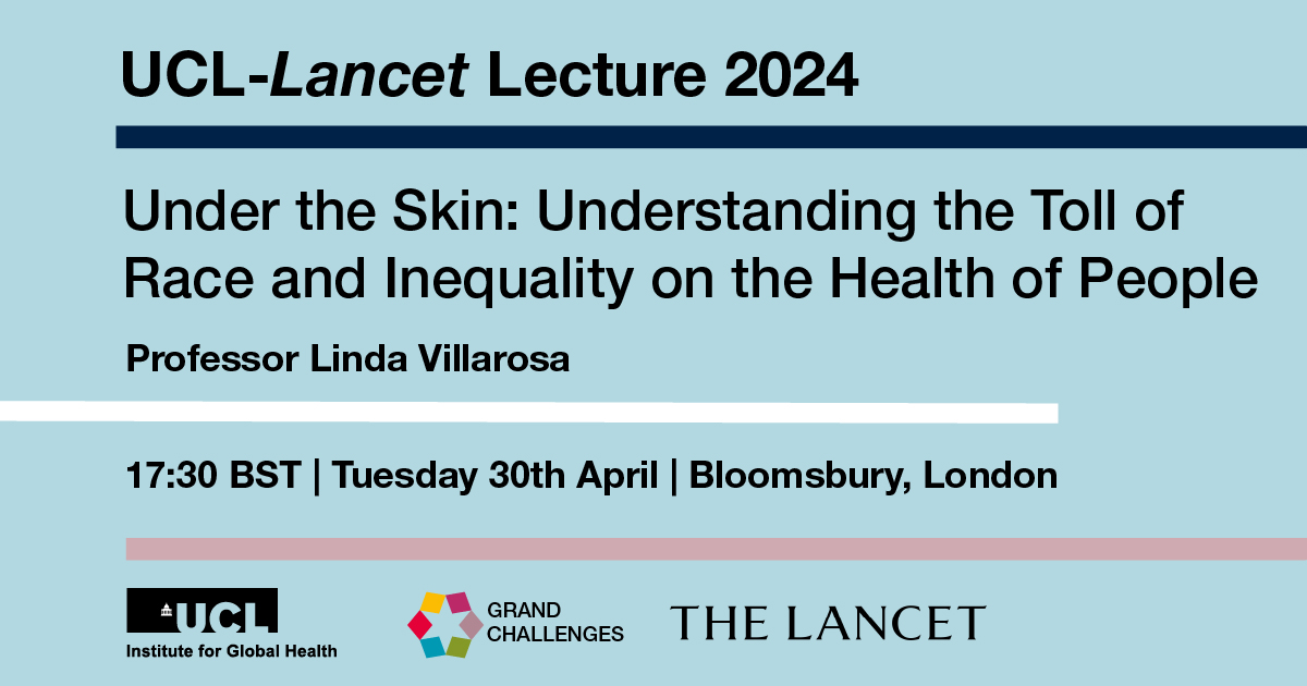 There’s still time to register for this year’s @UCL Lancet Lecture on the toll of race and inequality on the health of people, which explores discriminatory practices in medical care. Register: hubs.li/Q02thkTj0 📅 Apr 30, 17:30 📍 London & online