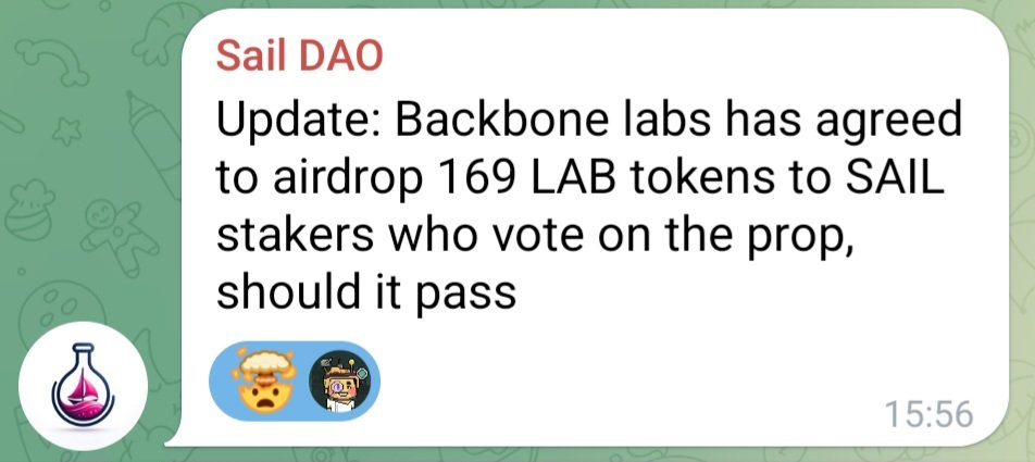 Get that $SAIL and get it staked before the prop goes live. $LAB give away 💪