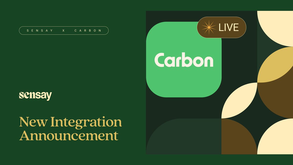 We're excited to announce that the <a href="/carbon__ai/">Carbon</a> integration is now live on Sensay! 💥

This integration supercharges memory for our AI-powered replicas, bringing advanced algorithms and machine-learning capabilities. 

Key features:
❯Real-time processing for personal data