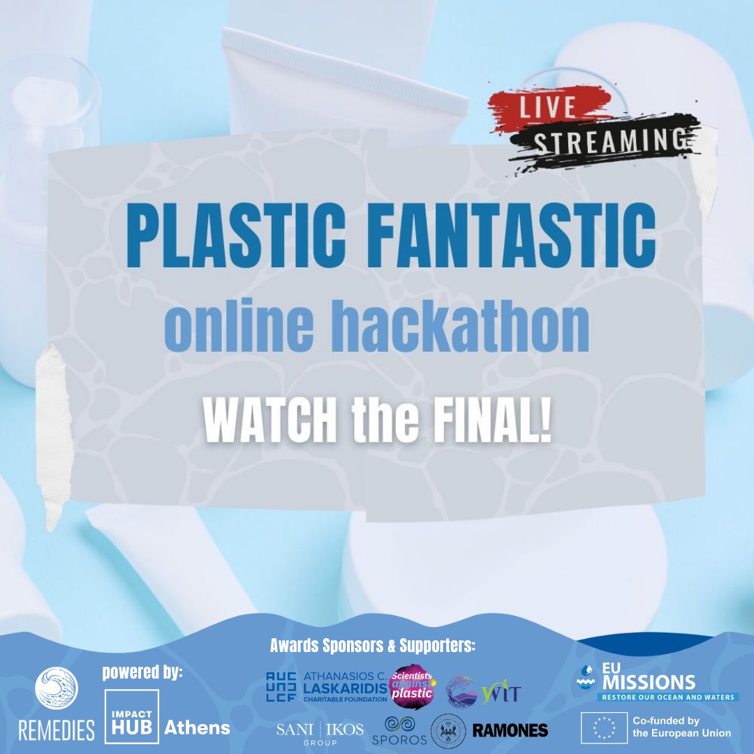 📢 It's the PLASTIC FANTASTIC hackathon FINALS, and WE ARE LIVE! 📌 Watch it here: youtube.com/watch?v=0HC42w… 👈🏼