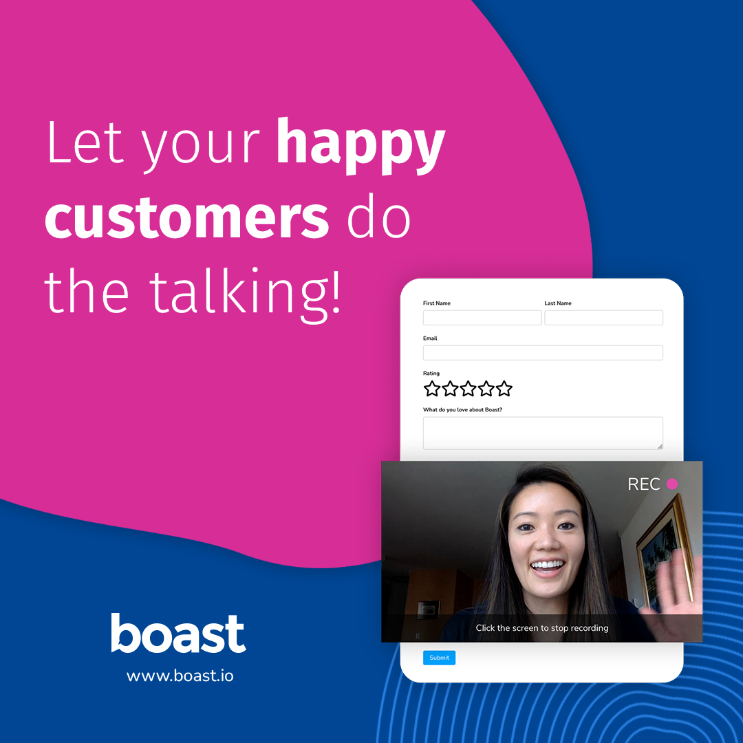 Struggling to showcase your happy customers and attract new leads? Boast is the all-in-one platform to collect video testimonials, online reviews & customer feedback - all in one place! #customerstories #onlinereviews #growyourbusiness #getboast