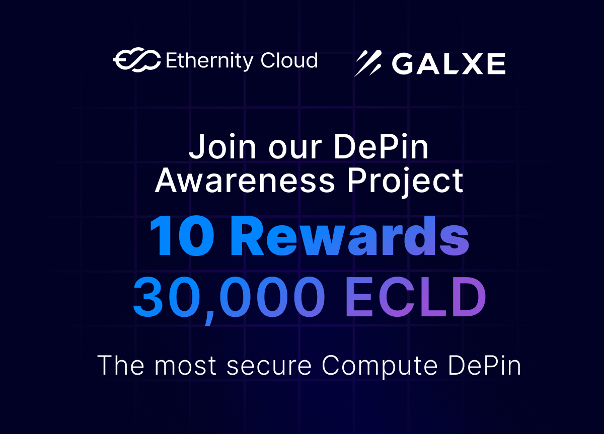 Our #Galxe #airdrop campaign is drawing to a close, and you've got just 2 days left to jump on board!

 Don't miss out on your chance to snag one of the 10 awesome rewards, totaling a majestic 30000 ECLD! 

Let's make these final days count!

t.me/ethernitycloud…

#DePIn $ECLD