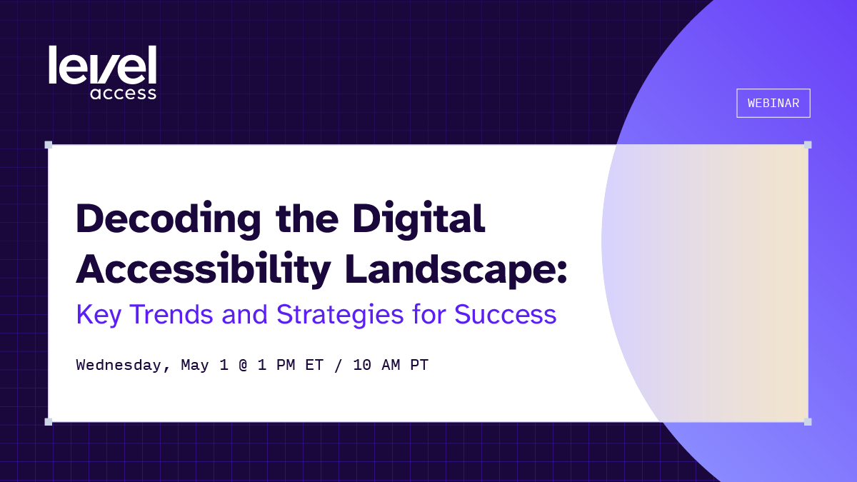 From #AI and automation to upcoming regulatory changes, the digital accessibility landscape continues to evolve. Learn how to navigate these developments in our upcoming webinar with @Tim_LevelAccess on May 1 at 1 PM ET. Register today: hubs.la/Q02tkRCh0 #A11y