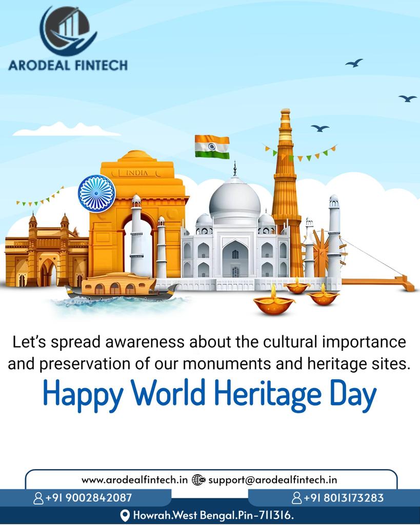 Greetings from Arodeal FinTech.
Happy World Haritage Day.
 #WorldHeritageDay #HeritageSites #CulturalTreasures #PreserveOurPast #ProtectOurHeritage #UNESCOWorldHeritage #TravelHeritage #HistoricSites #ExploreHeritage #HeritageConservation #GlobalHeritage #OurSharedHeritage