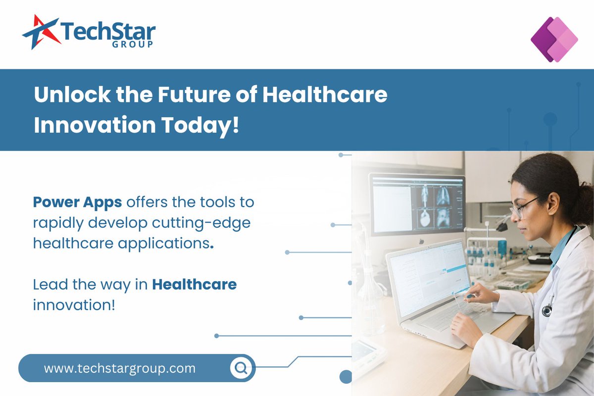 techstar_group's tweet photo. Transforming healthcare, one app at a time. Unleash the power of #PowerApps for cutting-edge patient care solutions. 

#HealthcareInnovation #FutureofHealthcare #MicrosoftPowerApps #Microsoft #TechStar

https://t.co/H5iBFcnoOr https://t.co/a7h3nbYCTn