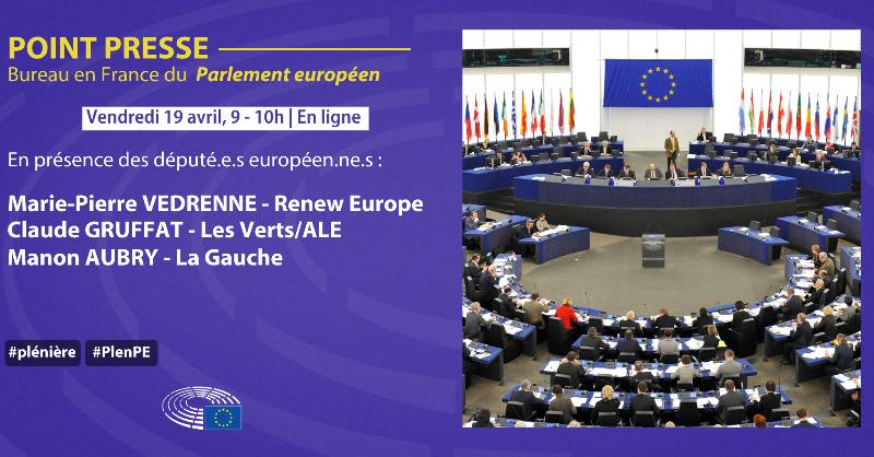 🎙️ Point presse en ligne avant la session plénière du 22 au 25 avril. 📅 Vendredi 19 avril | 9h-10h Posez vos questions aux députés présents avec l'ordre du jour 👉 europa.eu/!FD8WXp Inscription (journalistes uniquement) : presse-paris@europarl.europa.eu #PlenPE