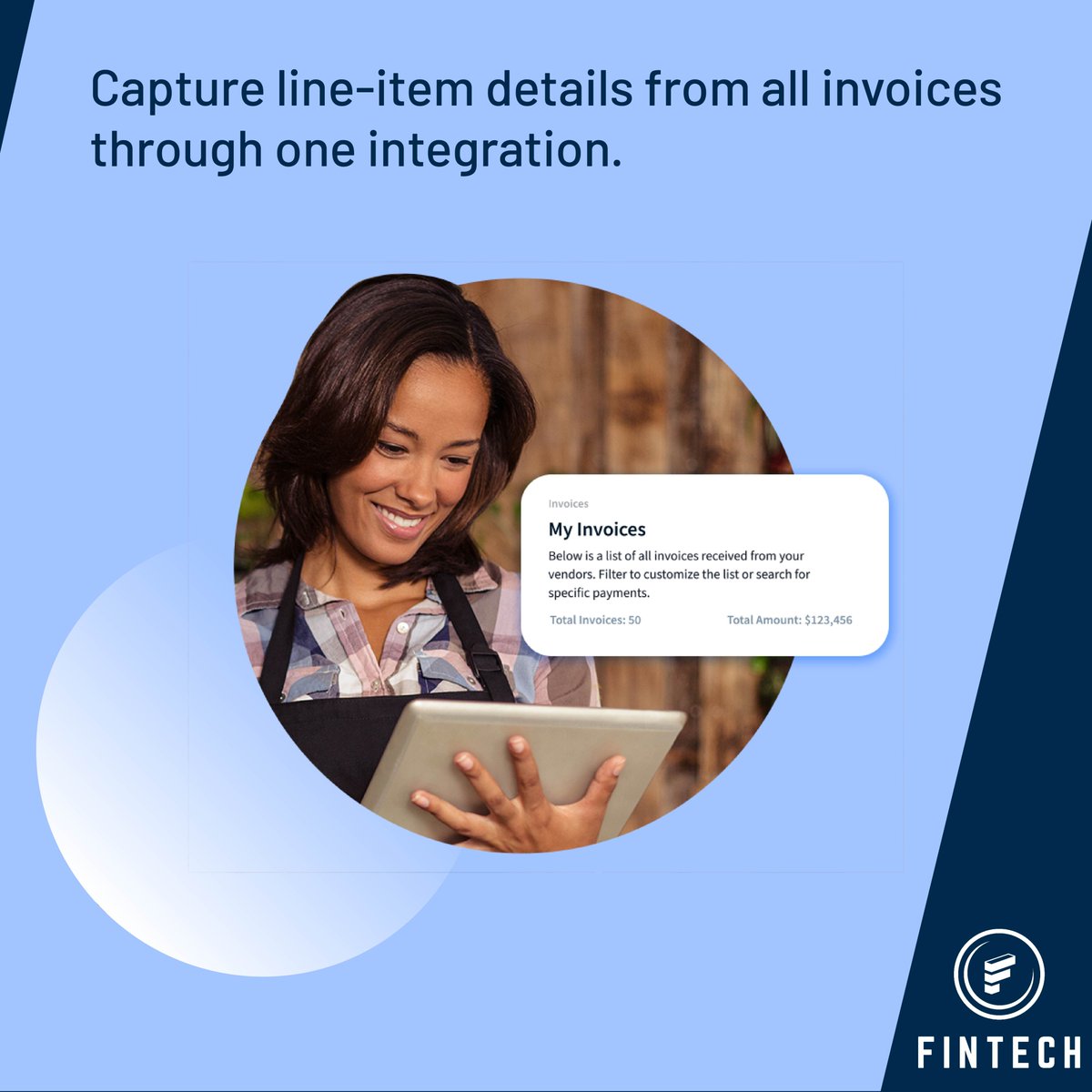 FintechBevAlc's tweet image. Fintech is Not Just for Alcohol Anymore! 🍎🍻⚙️With PaymentSource® Premium, you can capture line-item data from ALL your invoices and deliver it to your back-office system using one integration. Let us automate your invoice data entry, eliminating the need to manage multiple…