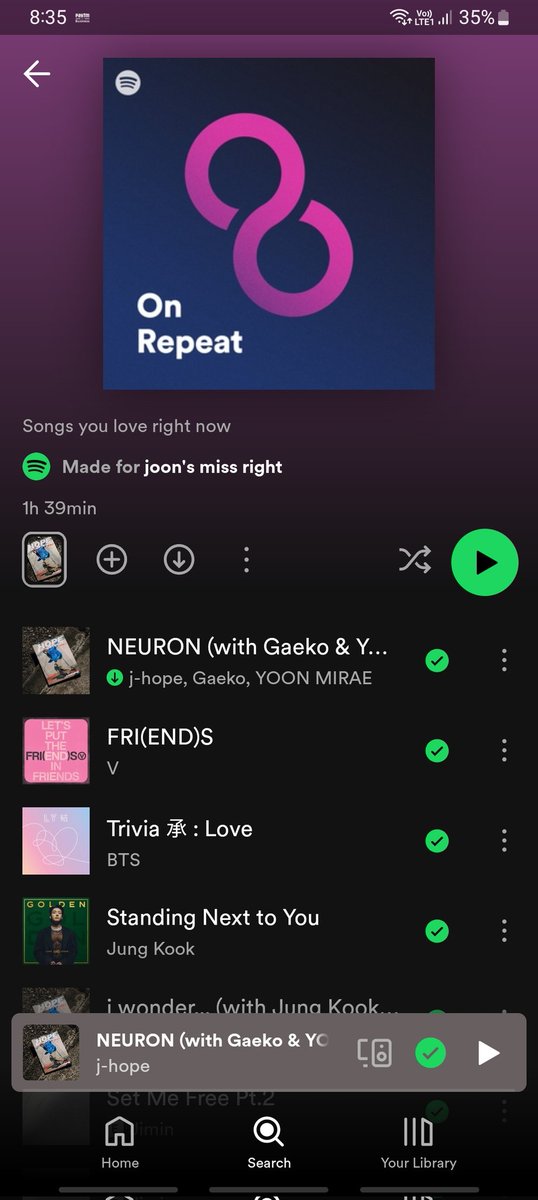 bts_deprived's tweet photo. NEURON CHALLENGE
1. Check if Neuron is at the top of your Spotify On Repeat playlist.
2. If it is: post a screenshot + a favorite photo of Hobi.
3. If it isn't: play HOTS and a focused playlist until it is. Then do 2.
Pass it on!
#NeuronChallenge #JHOPE https://t.co/nhrQ5mbG2H