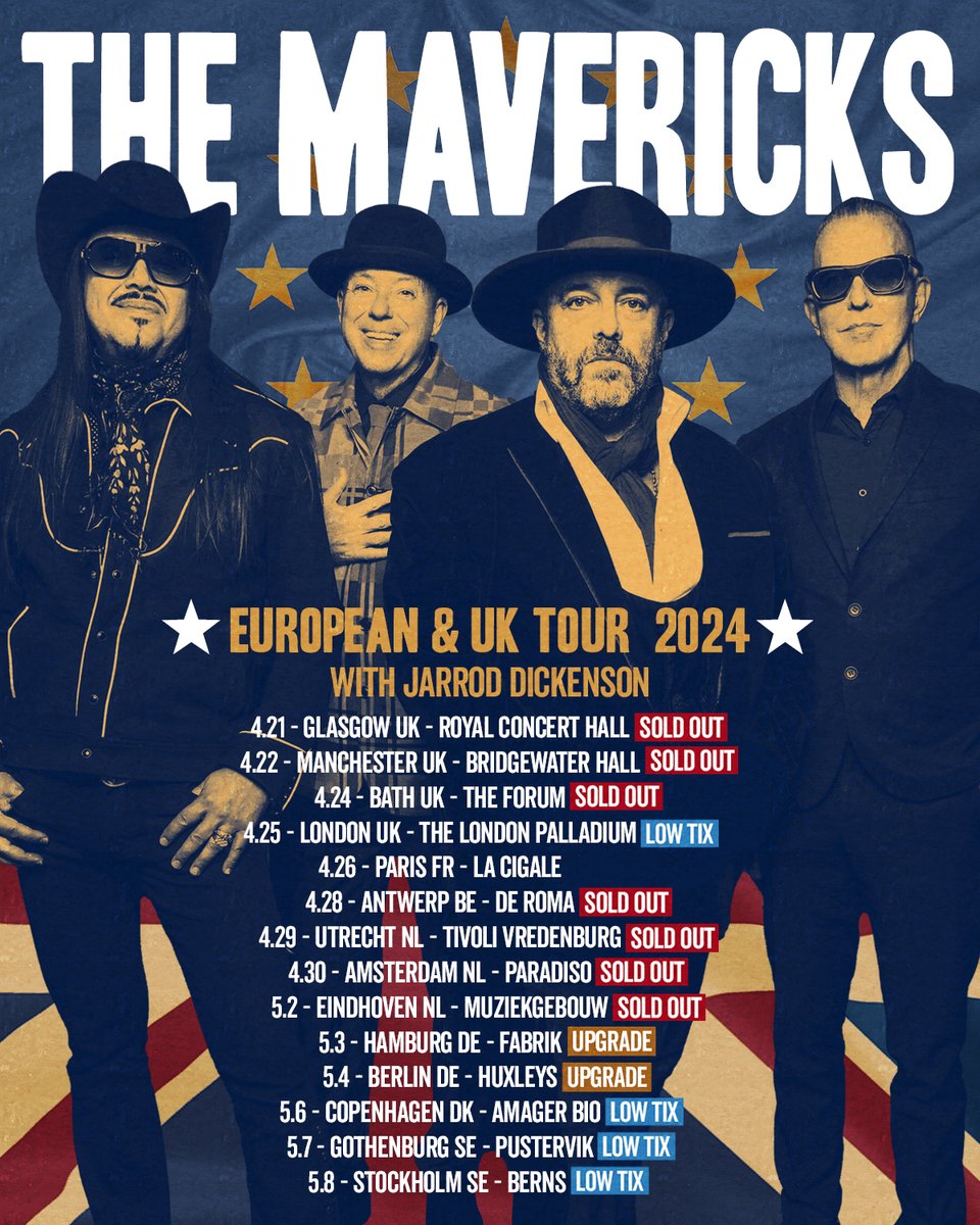 Our 2024 Europe & UK Tour is finally here! ✈️ Ready to kick things off this weekend with a fully PACKED house in Glasgow at the Royal Concert Hall! 👑 Many dates are sold out or have very few tickets remaining so get yours now while you still can at themavericksband.com/tour 🎟️