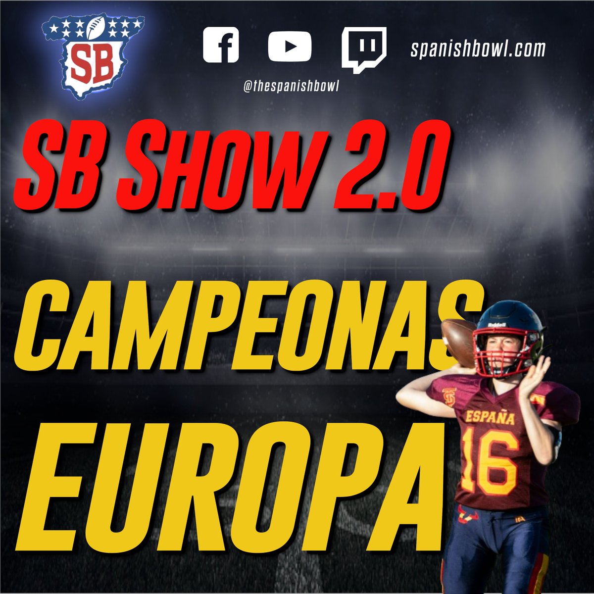 🆕Spanish Bowl Show Especial! 

🏆Esta noche hablamos con las Campeonas!

A partir de las 22h, <a href="/almendros_NFL/">almendros_NFL</a> y <a href="/whodatspain/">WhoDat Nation España</a> se sientan con miembros del staff y el roster de la selección española femenina, flamante campeona de Europa.

🔗youtube.com/live/SsfdRXlJF…