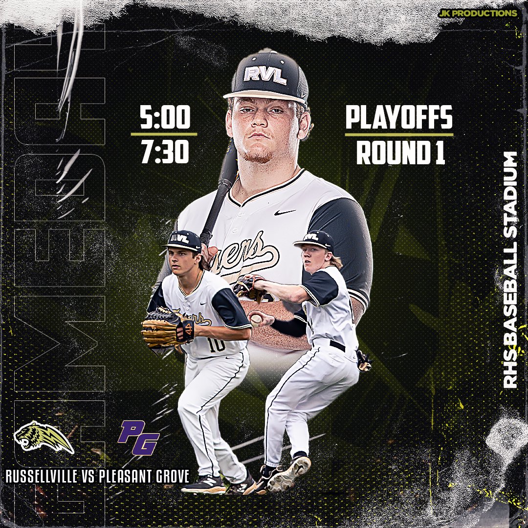 ⚡️ROUND 1⚡️

The time has come and a new season begins! We hope to see you loud and proud tonight 🫡

🆚: Pleasant Grove Spartans
⌚️: 5:00 &amp; 7:30
📍: RHS Baseball Stadium
🎟️: GoFan or Cash Gate - $12

#GoldStandard