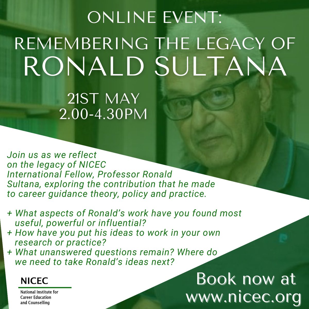 The next online network meeting will be an important event to all those in the NICEC community as we come together to remember and reflect on the legacy of Ronald Sultana 21st May 2024 at 2pm GMT - please register your free place at the NICEC site: nicec.org/events/nicec-n…