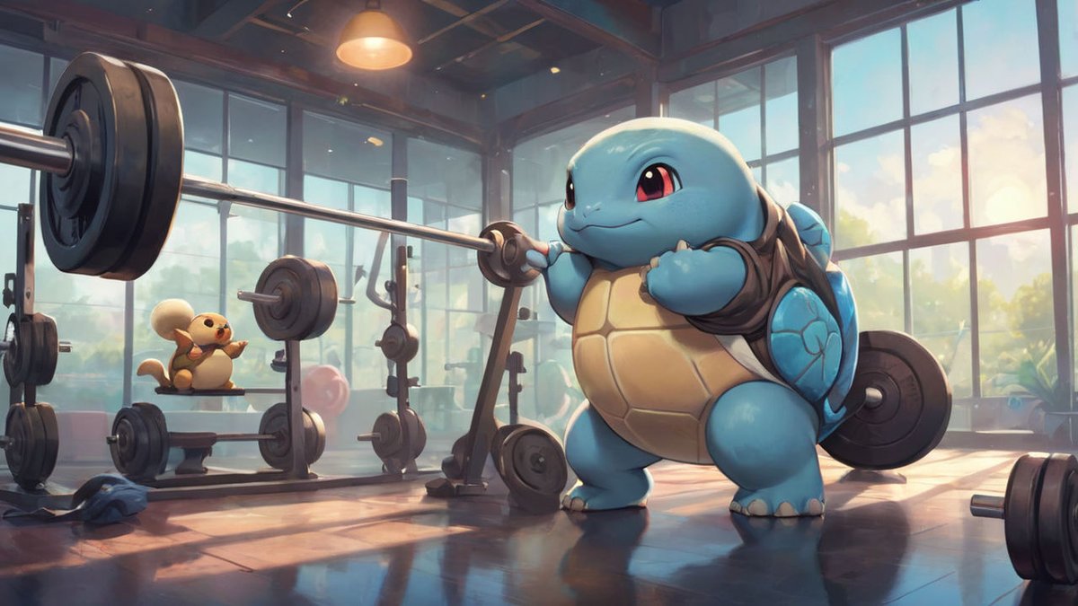 Squirtle is really putting in the effort with its training regimen! It's inspiring to see such dedication. 

Consistency and determination are key to achieving our goals, just like Squirtle is doing. 

Keep pushing yourself, and you'll make progress just like Squirtle!