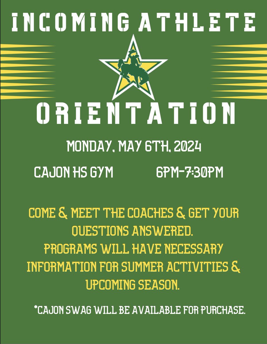 cajon_high's tweet photo. Incoming Athlete Orientation https://t.co/tbgGUCrlCD