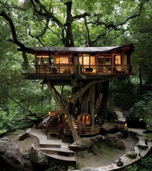 Forest tree house