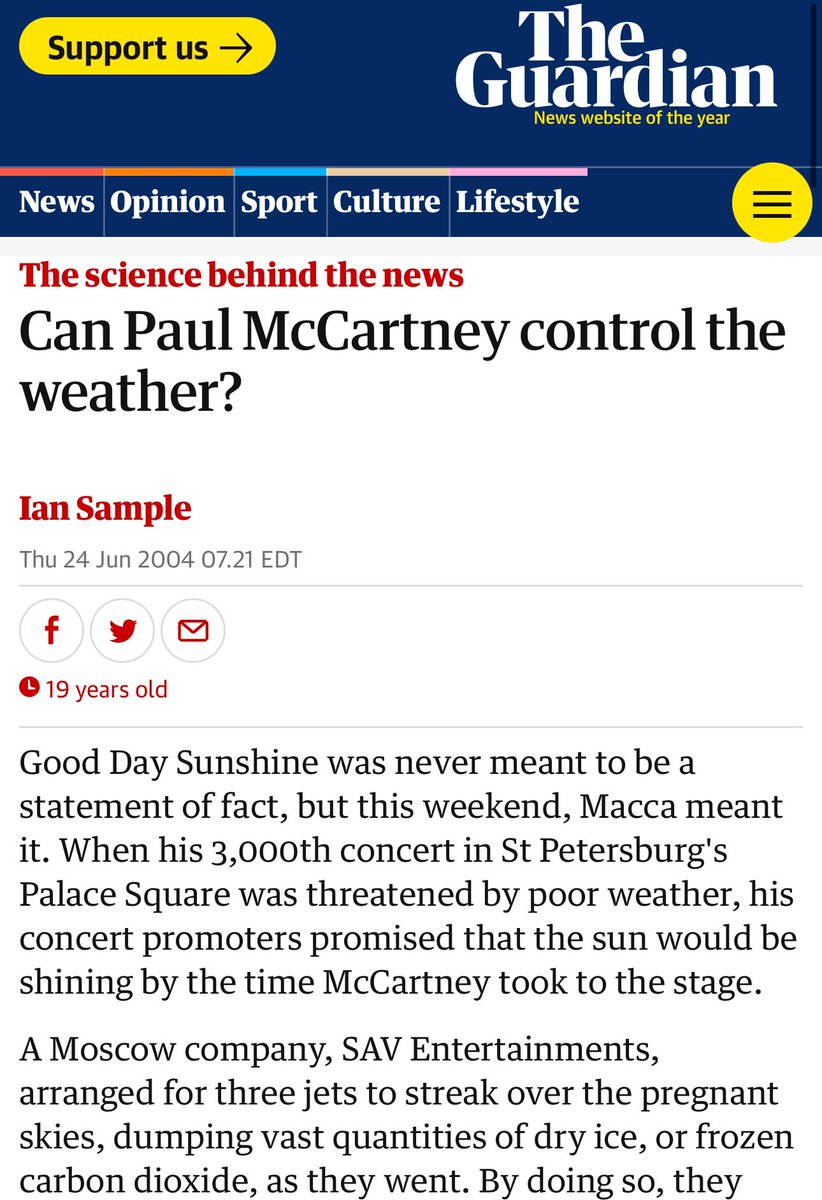 Can Paul McCartney control the weather? - The Guardian - 24 June 2004 amp.theguardian.com/science/2004/j…