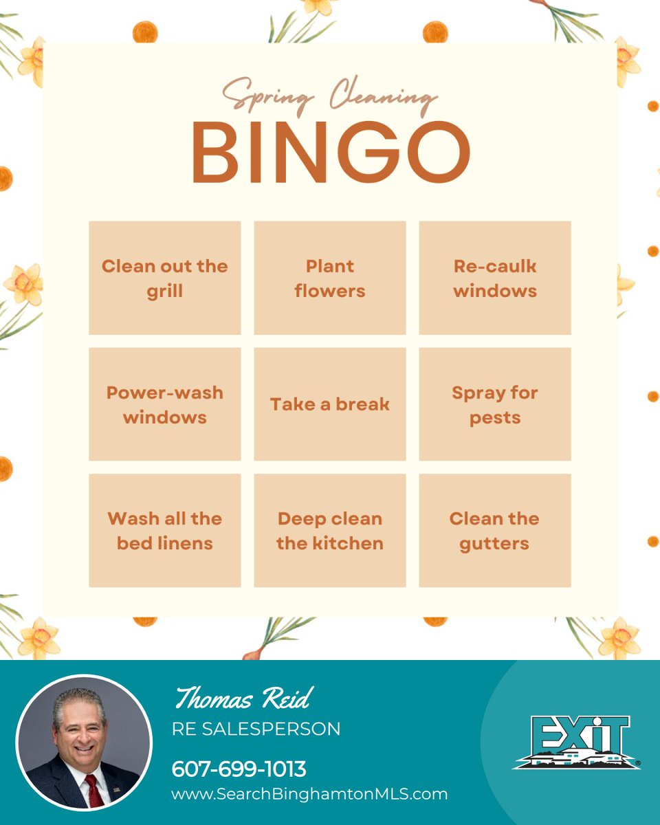 A clean home is a happy home! 

This bingo also pairs as a checklist to remind you of some cleaning tasks to tackle. Happy cleaning!

#springcleaning #bingo #cleanhouse #housecleaning #interior #exterior #refresh