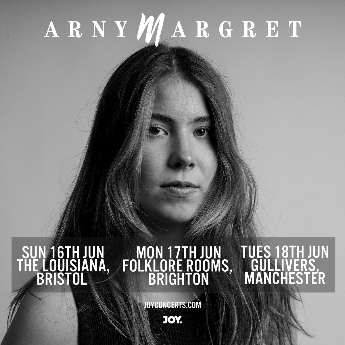 ON SALE NOW 📣 @MargretArny in Bristol, Brighton and Manchester! Iceland sensation Arny Margret encompasses folk, indie, and an introspective style characterized by a heartfelt and personal approach. 🎟 joyconcerts.seetickets.com/tour/arny-marg…