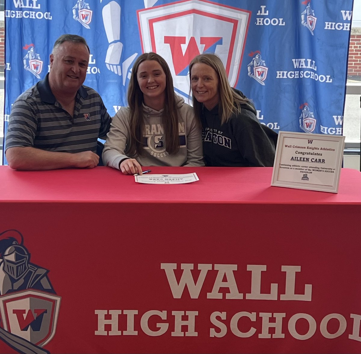 WallAthletics's tweet photo. CONGRATULATIONS to Wall Crimson Knights AILEEN CARR on continuing her athletic career attending University of Scranton as a part of the Women’s Soccer Program ⚽️ next year @LenBardsley @APPSportsDesk @HSSportsNJ @WallTwpSchools https://t.co/xjM7Yxiymt
