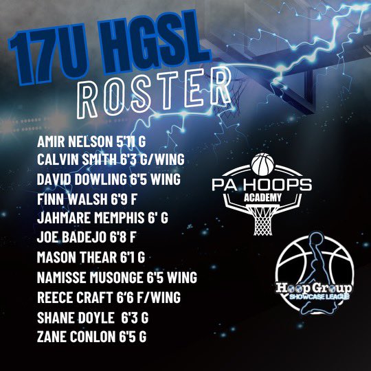Announcing our u17 HGSL team that will take the floor this week <a href="/HGSL_HoopGroup/">HGSL</a> Pitt Jam Fest….<a href="/CoachPManning/">Coach Paul Manning</a> and <a href="/CityTy_/">Tyler Martin</a>  are excited to see what this group can do this spring!